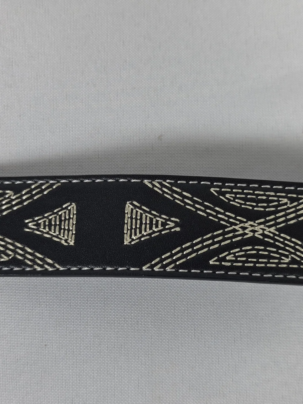 L&B Lucky & Blessed Western Belt Black Rhinestone Buckle Stitching Size S Womens